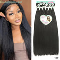 Cabelo Orgânico Liso Para Entrelace Feminina Extensões Alta Qualidade Fibra Química Orgânica Qualidade 240g50cm 6Pas "LISA"-MODA