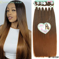 Cabelo Orgânico Liso Para Entrelace Feminina Extensões Alta Qualidade Fibra Química Orgânica Qualidade 240g50cm 6Pas "LISA"-MODA